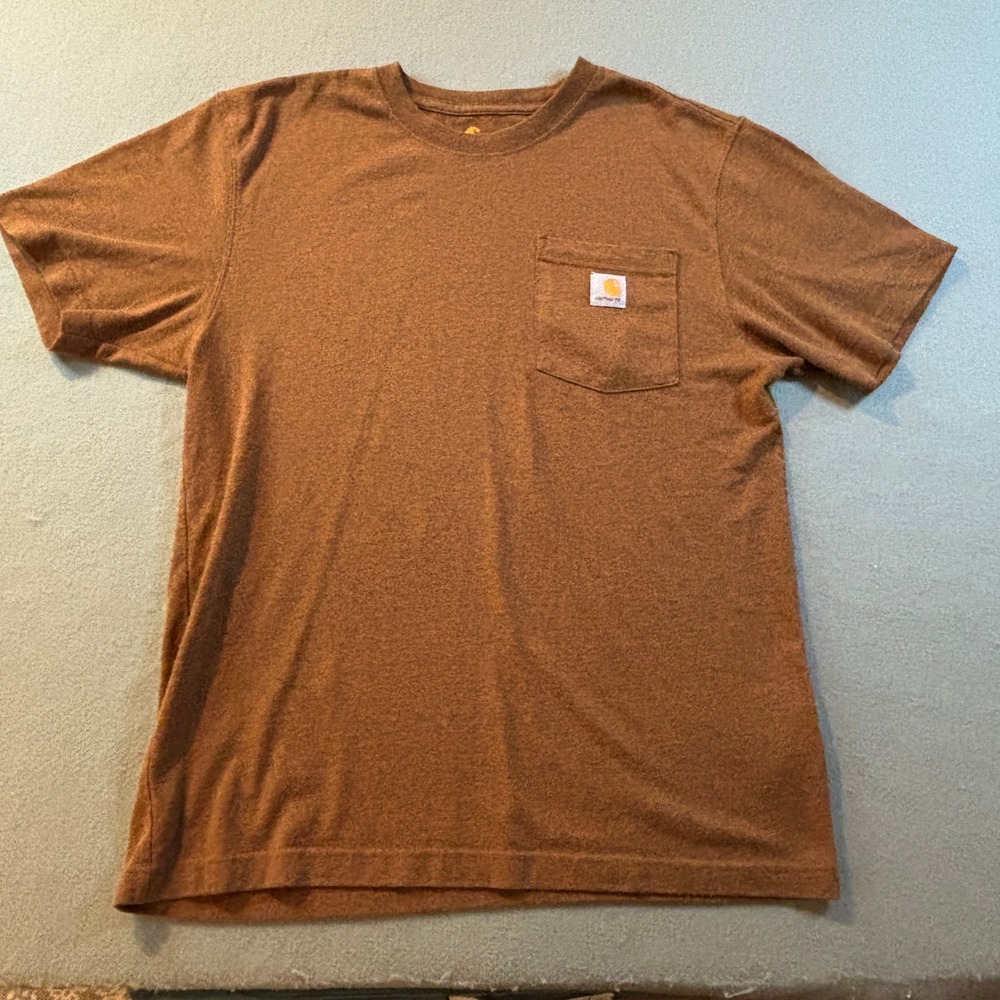 Carhartt Pocket T-Shirt Mens M Brown Short Sleeve Workwear Casual Tee